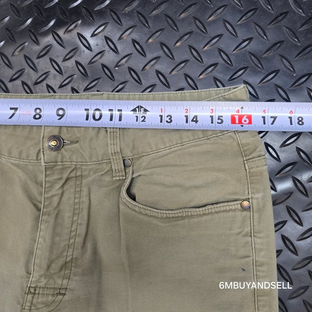 Stio Rivet Canvas Pants Mens 32S Khaki Tan Organic Cotton Stretch Outdoor 2335